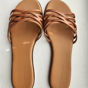MADEWELL BROWN BOARDWALK WOVEN SANDALS SIZE 9